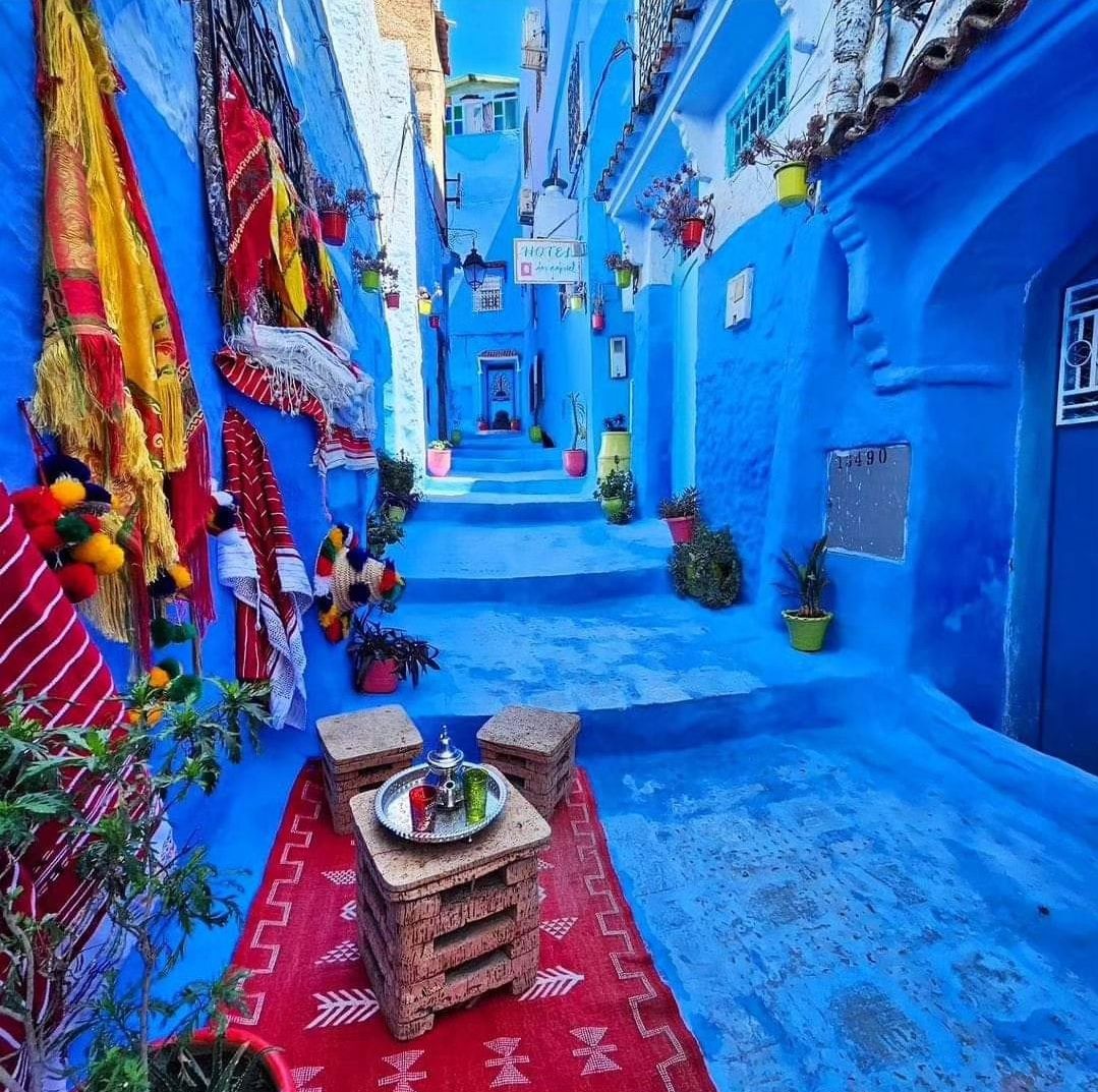 Blue streets of Chefchaouen in northern Morocco